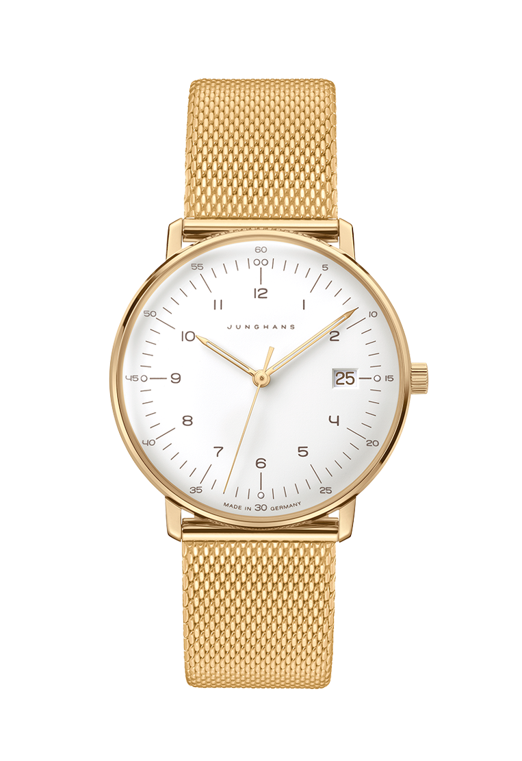 Max Bill Damen White Dial / Gold-Tone Milanese Bracelet White Dial