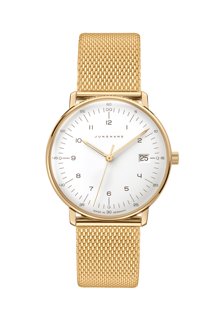 Max Bill Damen White Dial / Gold-Tone Milanese Bracelet White Dial