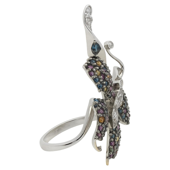 Multicolor Sapphire Butterfly Ring