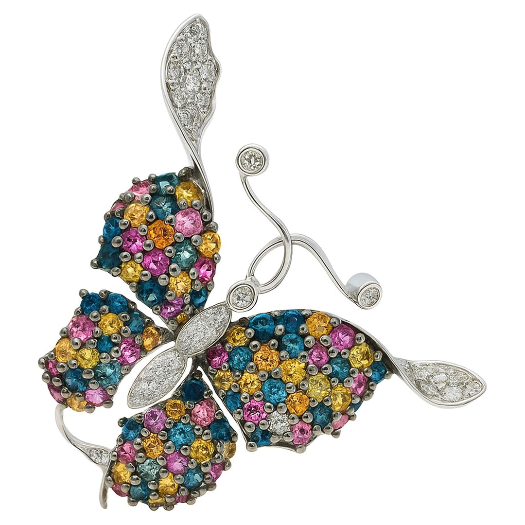 Multicolor Sapphire Butterfly Ring