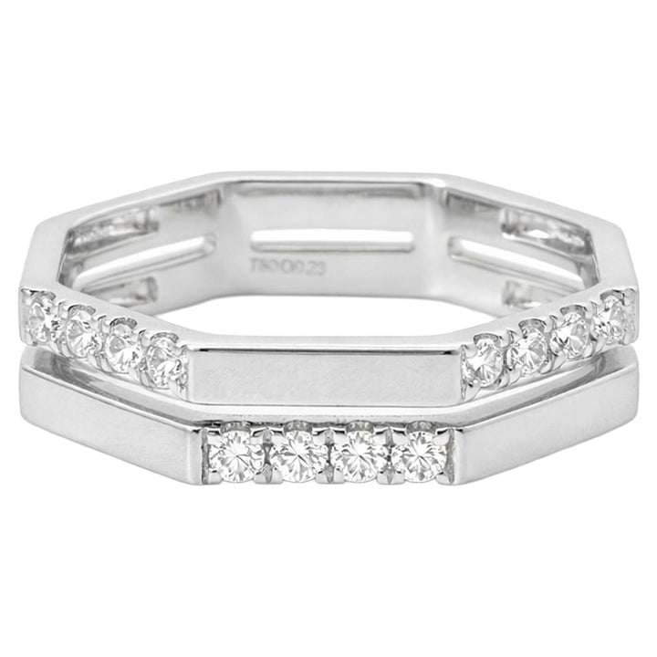 Hexagon Diamond Band Ring