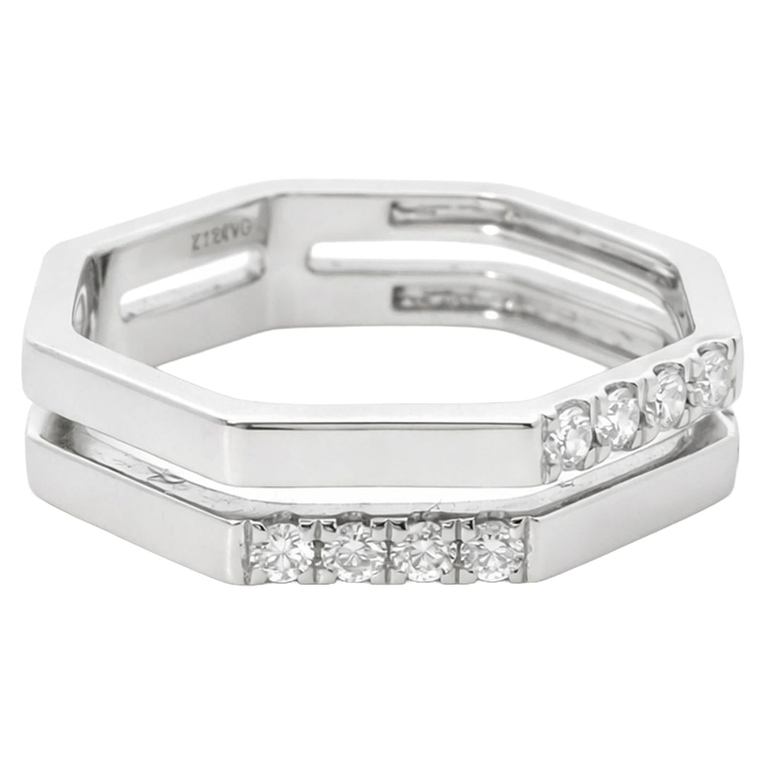 Hexagon Diamond Band Ring