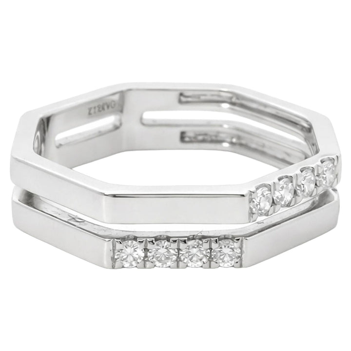 Hexagon Diamond Band Ring