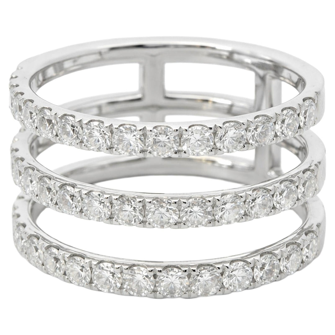 Triple Row Diamond Open Band Ring