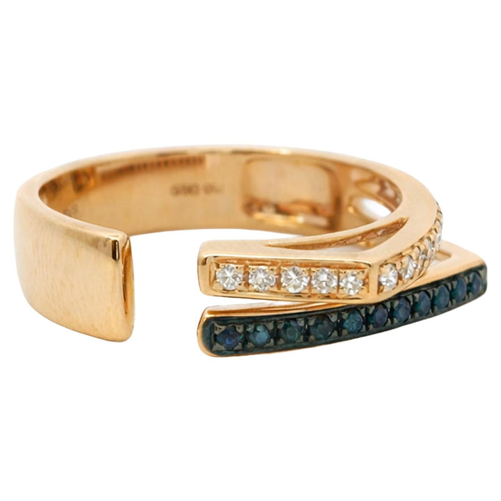 Two-Tone Diamond Chevron Wrap Ring