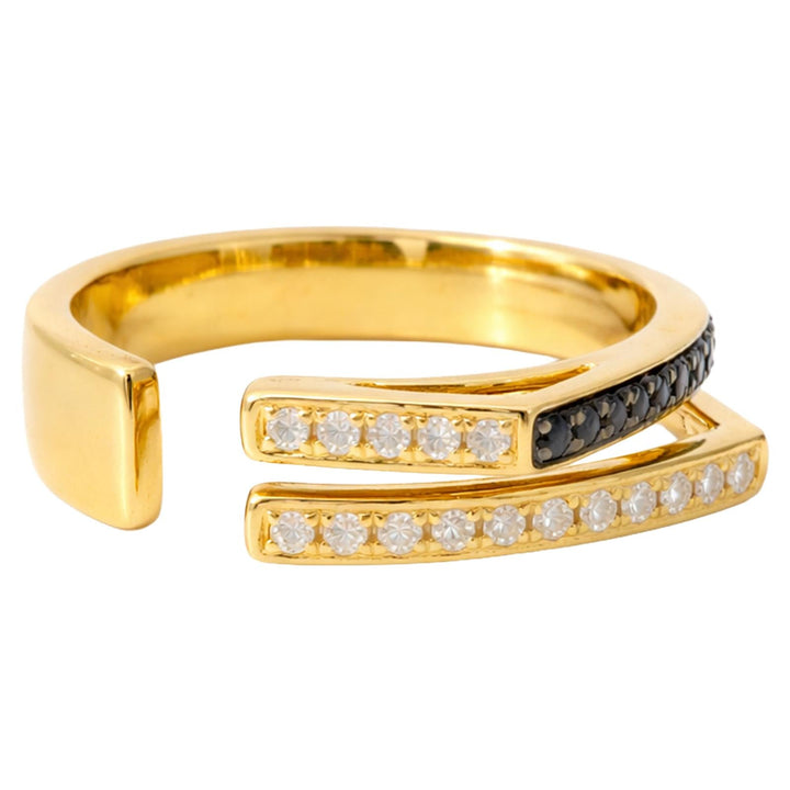 Two-Tone Diamond Chevron Wrap Ring