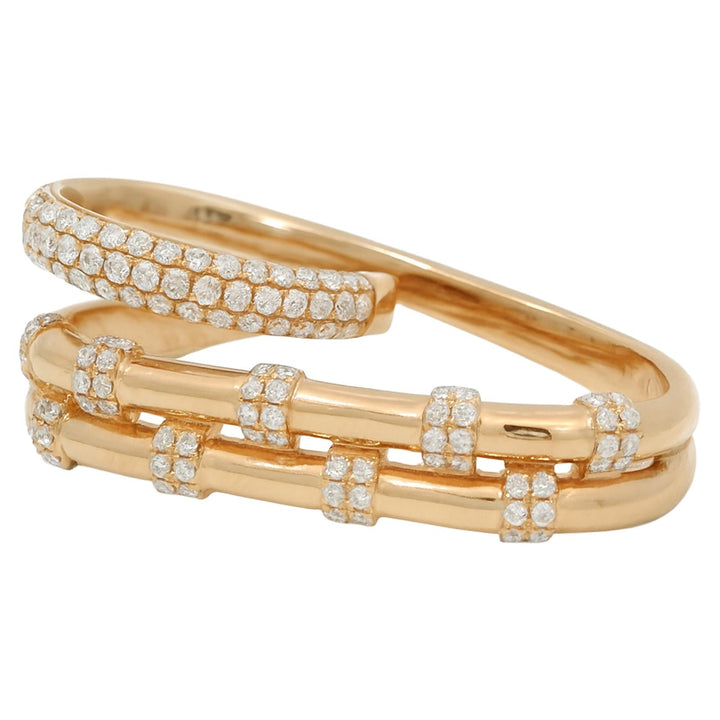 Triple Row Diamond Wrap Ring