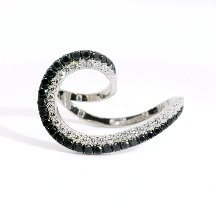 Black & White Diamond Swirl Ring