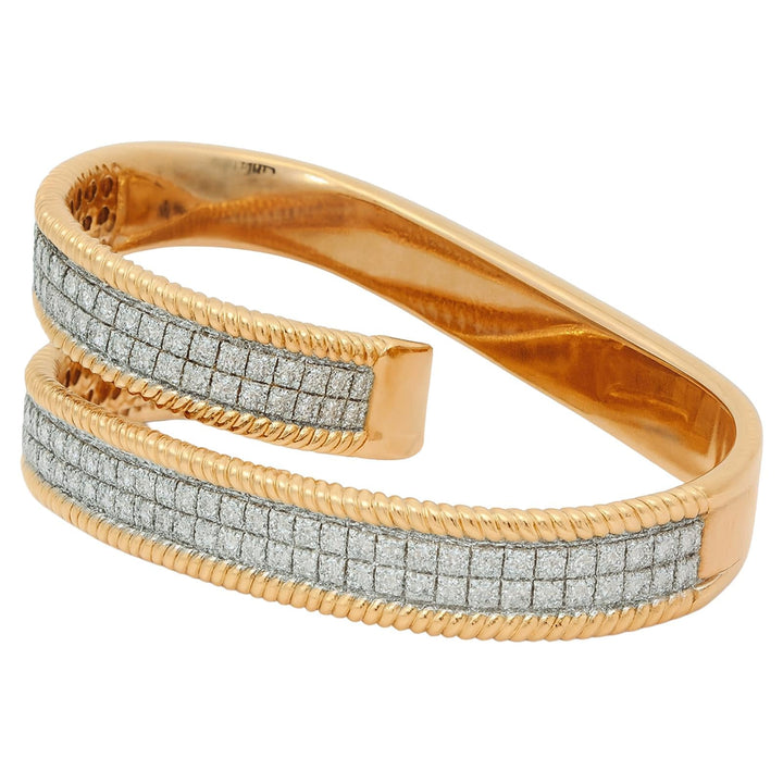 Beaded Diamond Open Wrap Ring