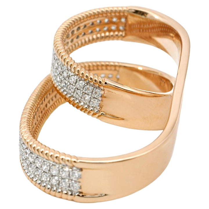 Beaded Diamond Open Wrap Ring