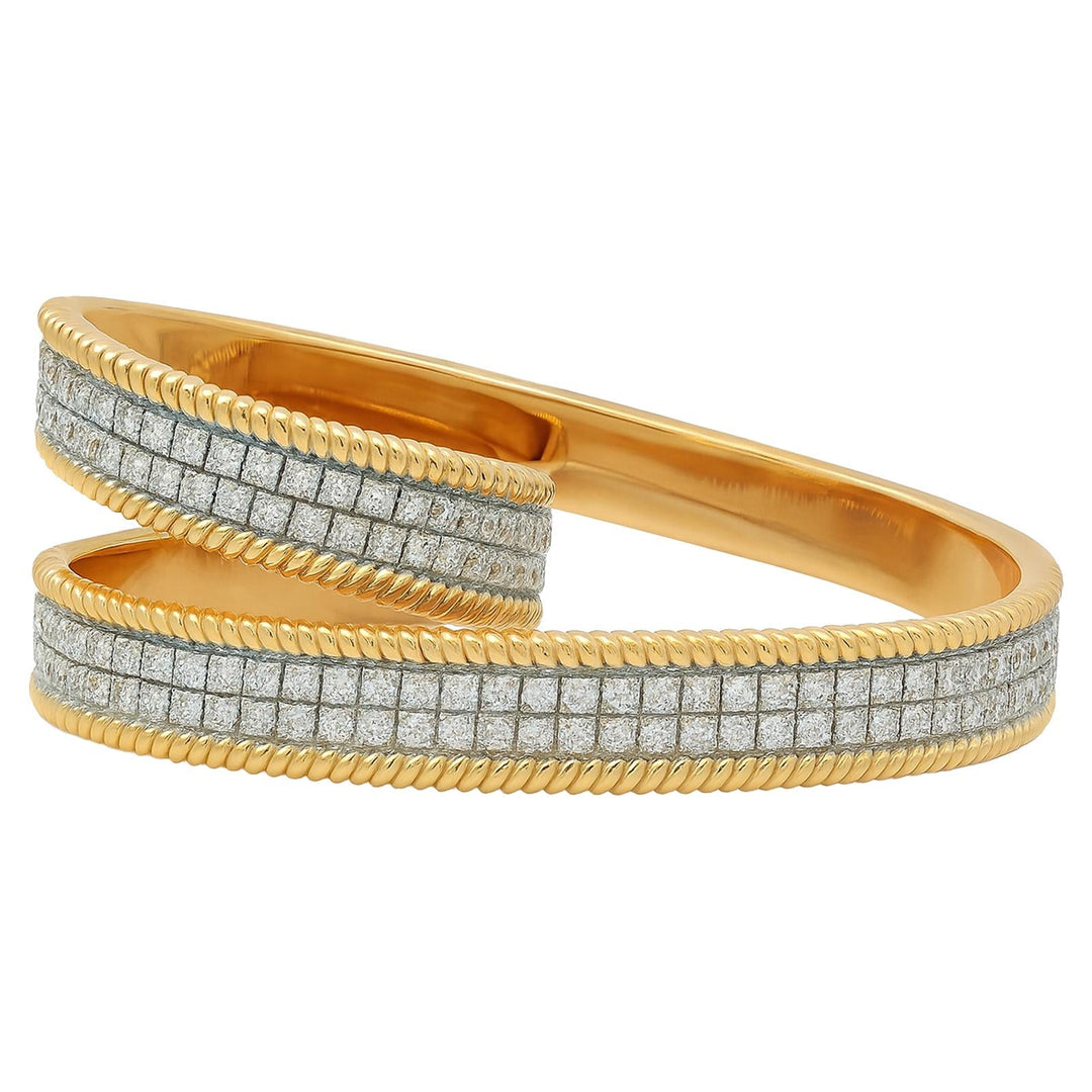 Beaded Diamond Open Wrap Ring