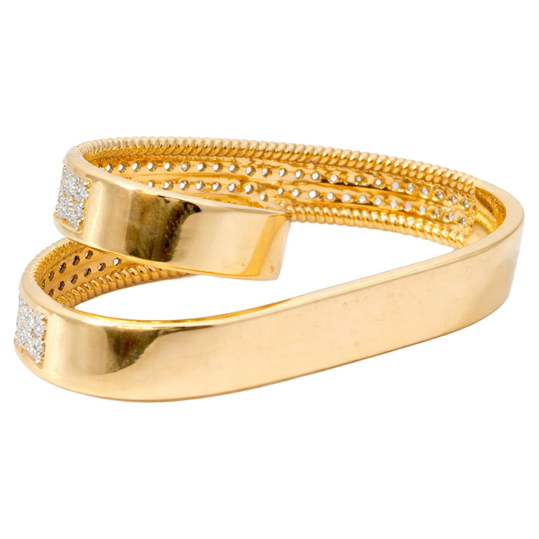 Beaded Diamond Open Wrap Ring