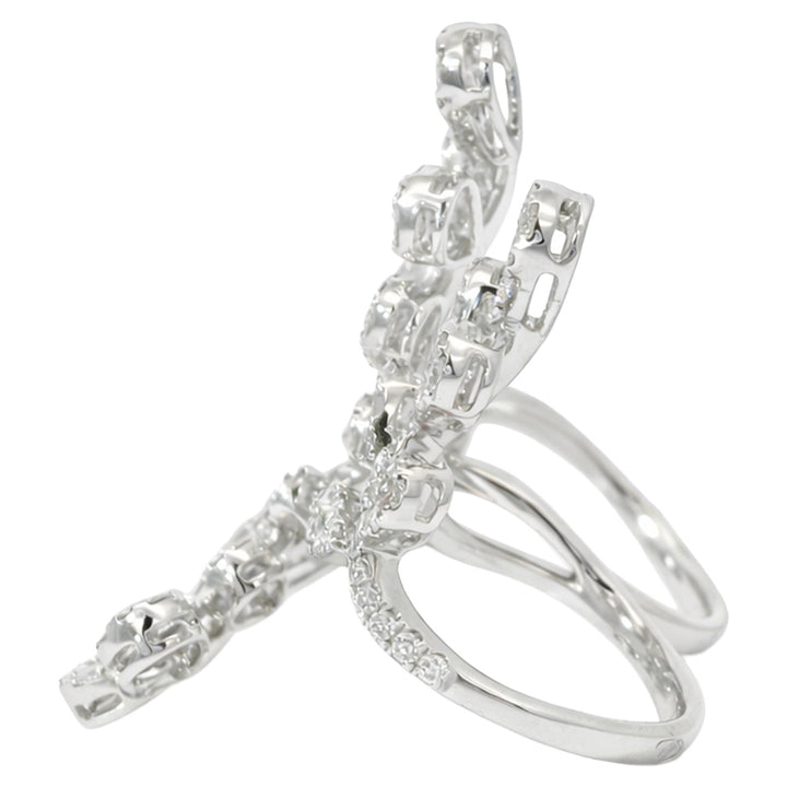 Diamond Leaf Double Finger Ring