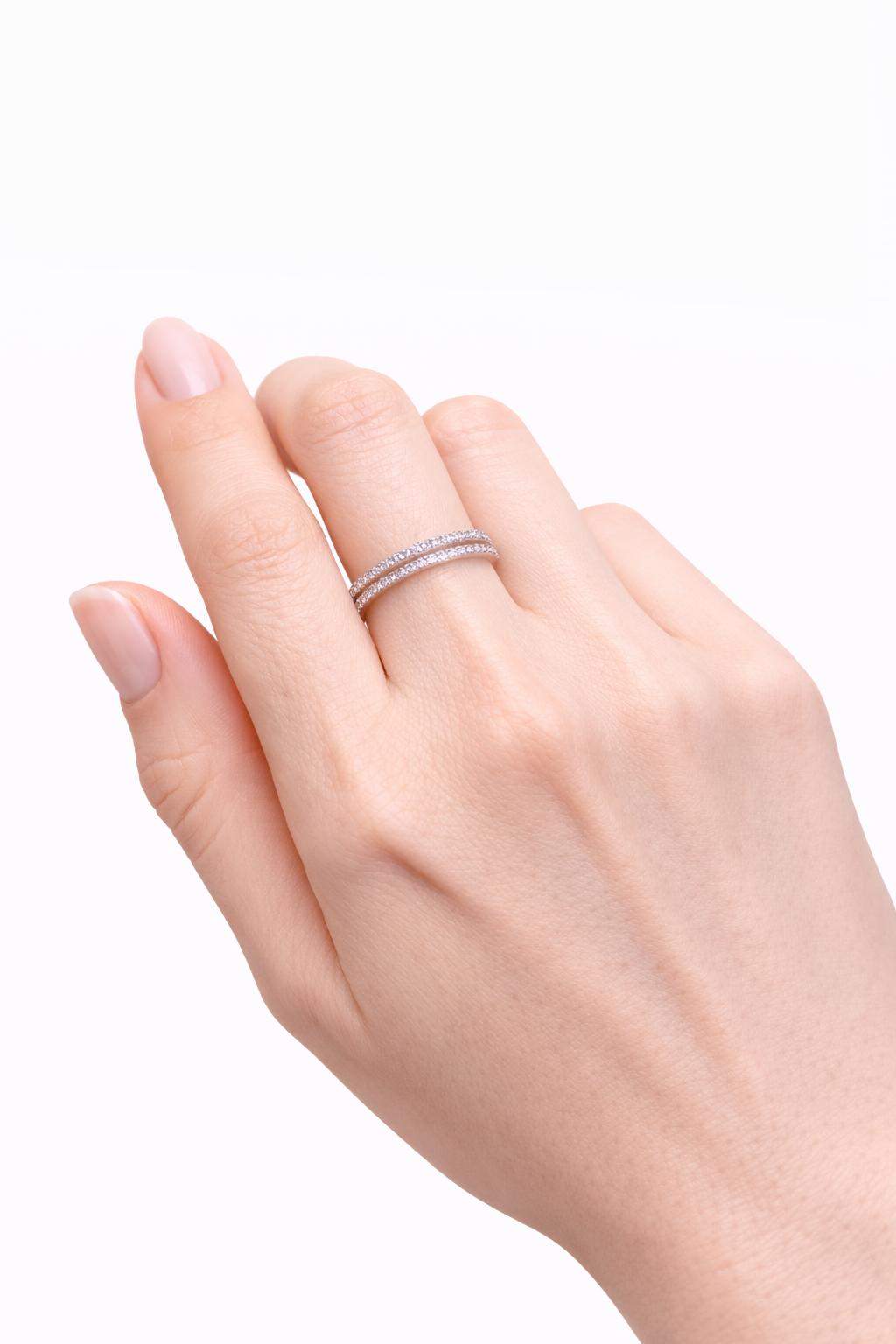 Double Row Pavé Diamond Open Band