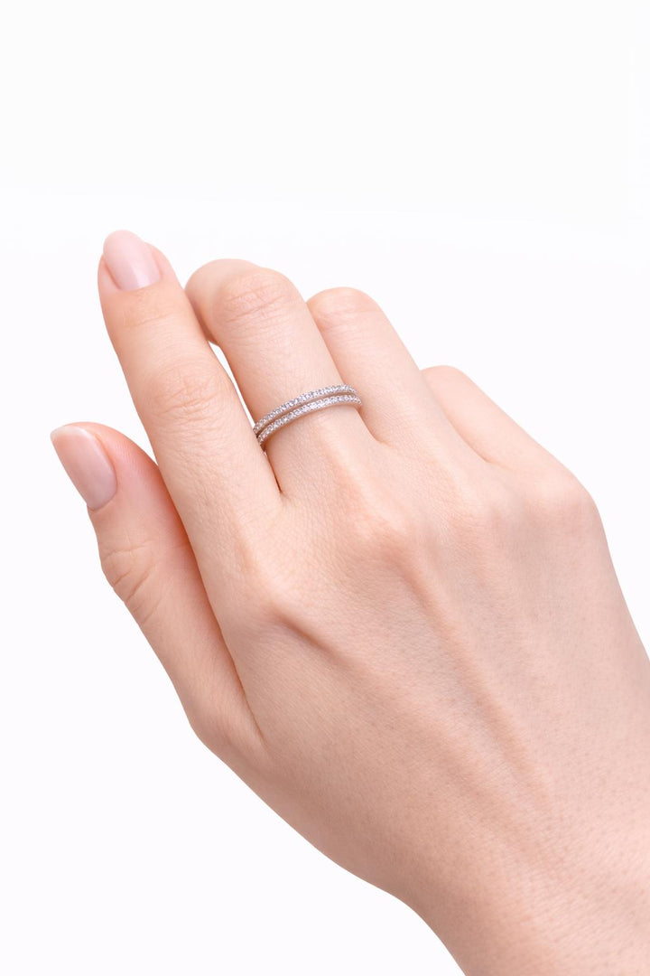 Double Row Pavé Diamond Open Band