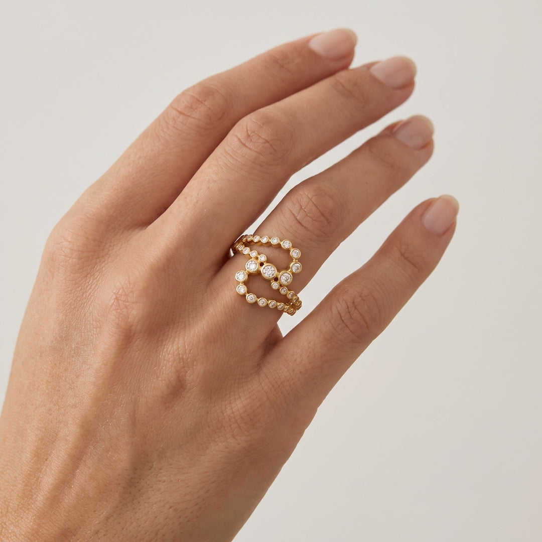 Double Loop Bezel Diamond Ring