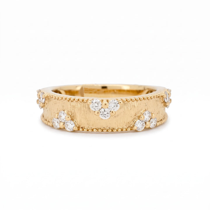 Milgrain Diamond Cluster Band
