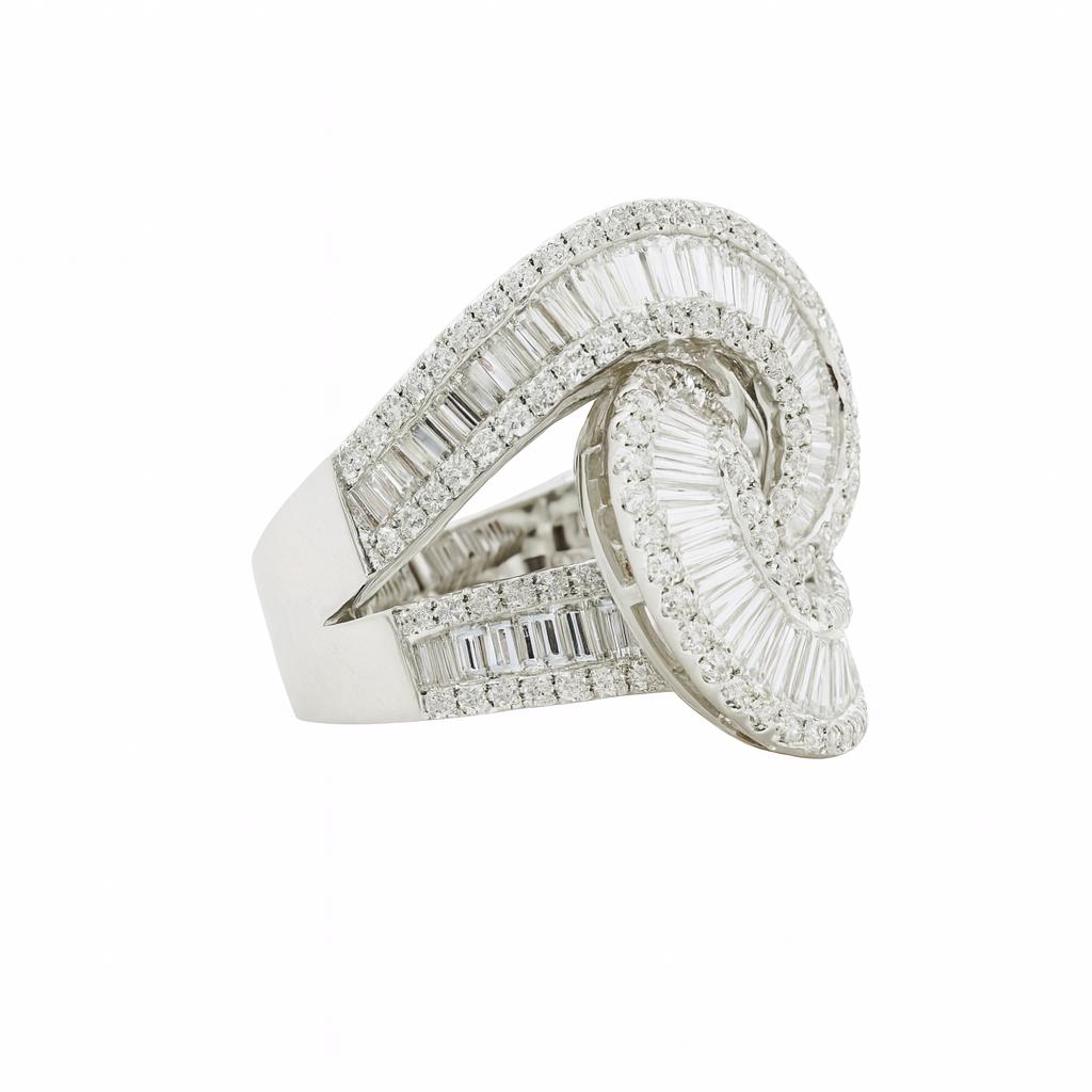 Diamond Swirl Cocktail Ring