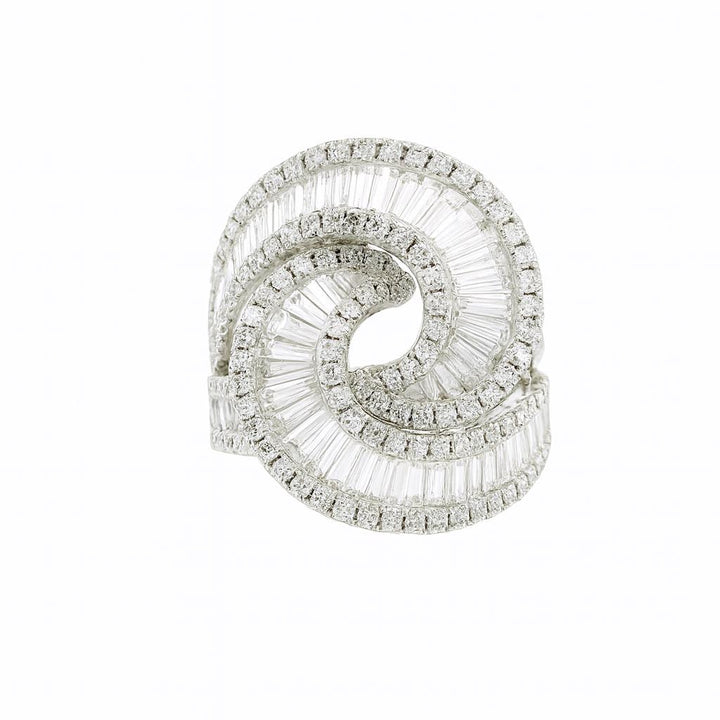 Diamond Swirl Cocktail Ring