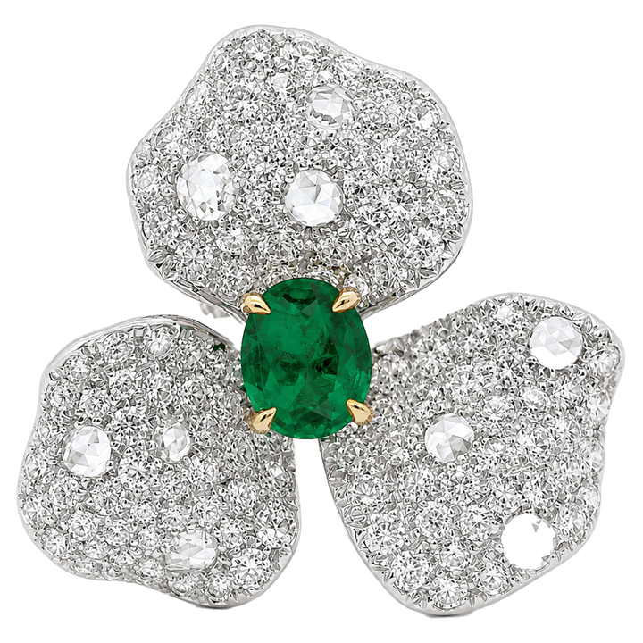 Royal Flora Emerald Ring