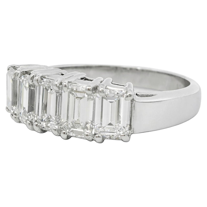 Emerald Cut Diamond Row Band Ring