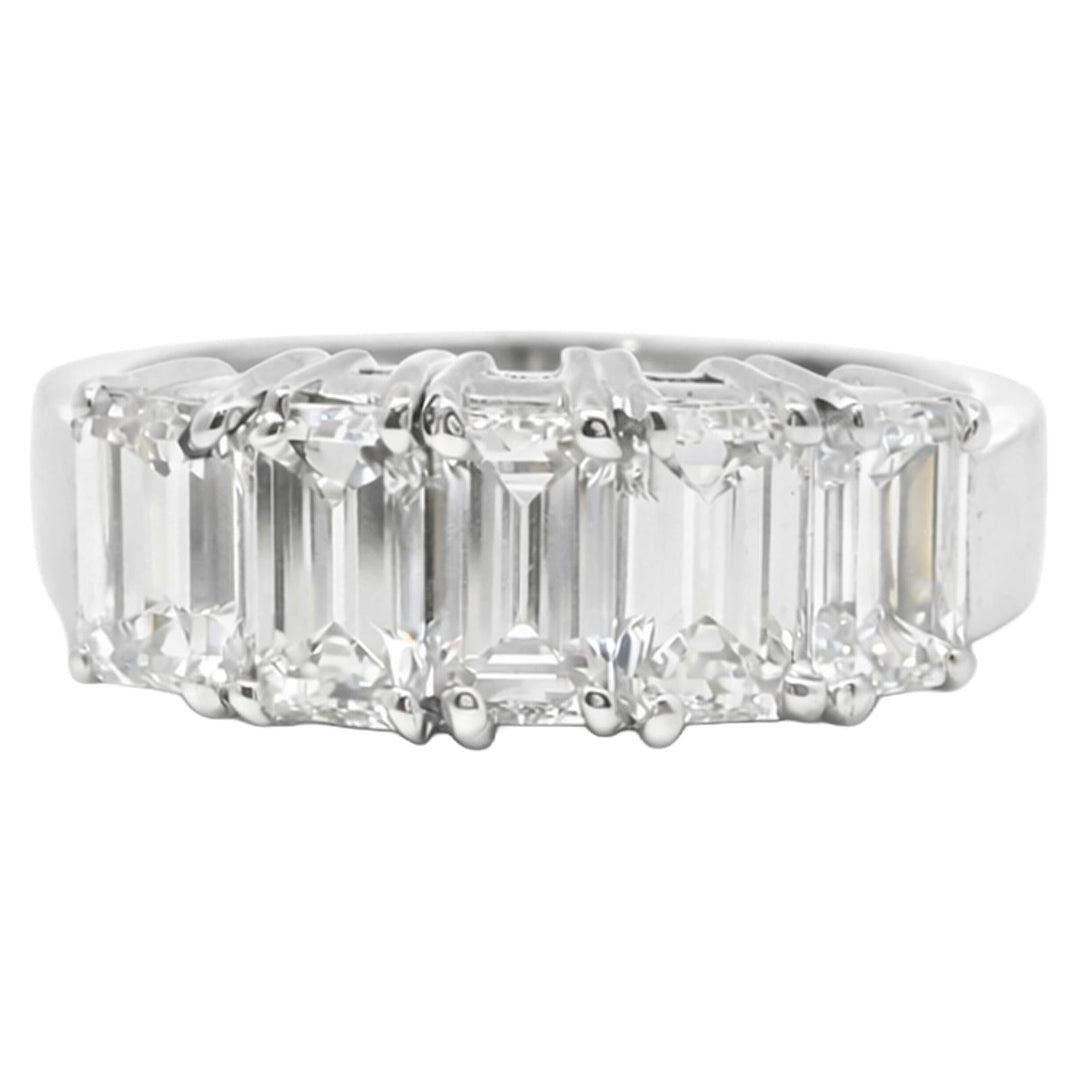 Emerald Cut Diamond Row Band Ring