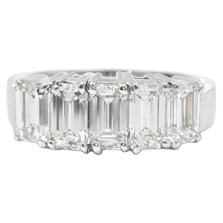 Emerald Cut Diamond Row Band Ring