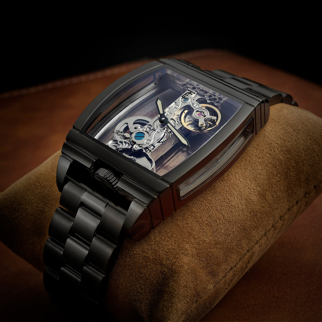 Discovery Wolver Bridge Mechanical Black / Stainless Steel Transparent Dial