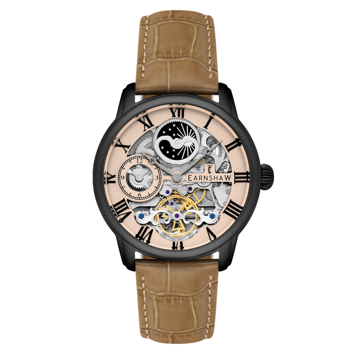 Longitude Automatic Skeleton Tan / Brown Leather | Tan Dial