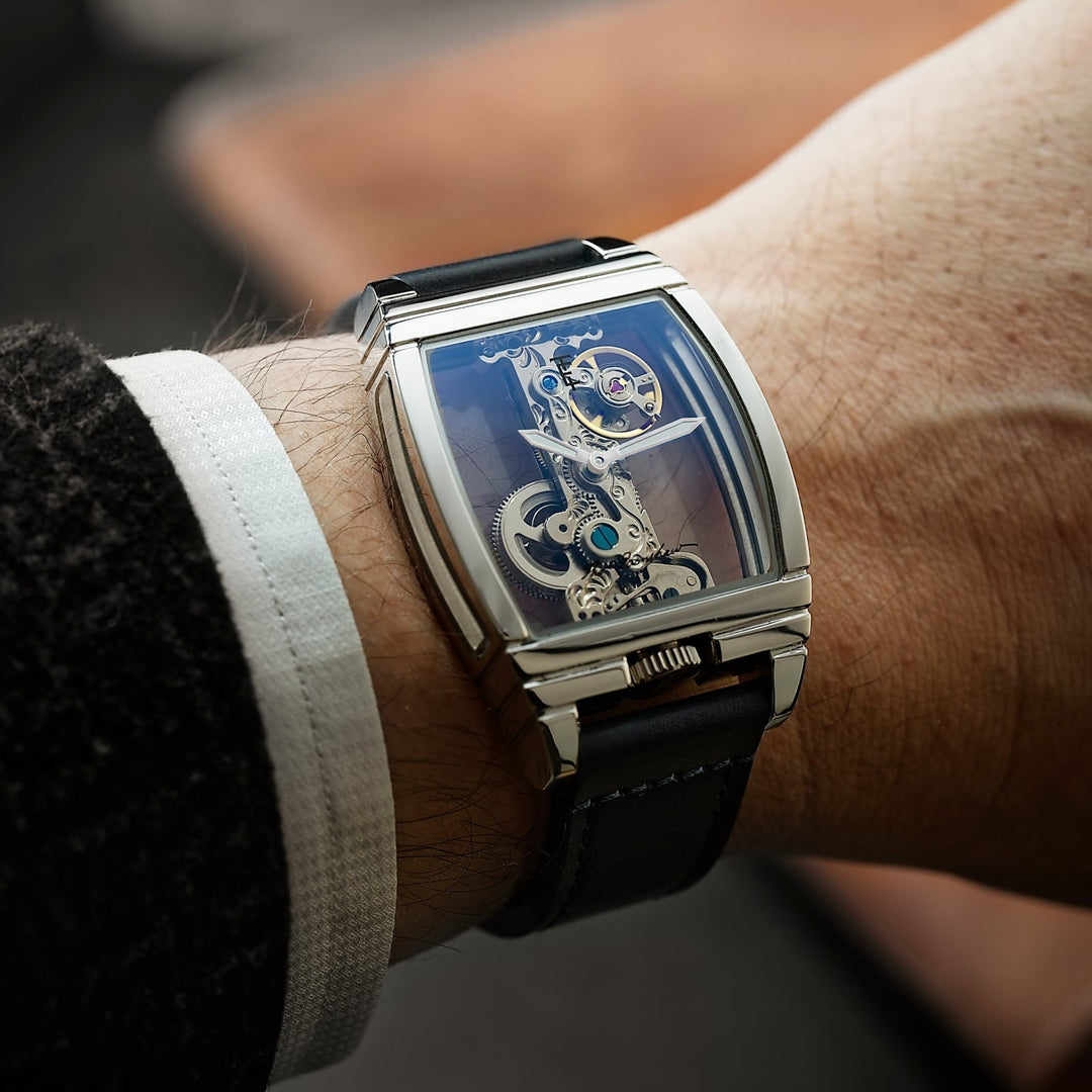 Discovery Wolver Bridge Mechanical Black & Silver / Genuine Leather | Transparen