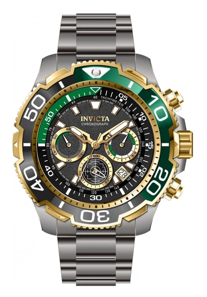 Invicta 48mm / Green / Gold | Black Dial