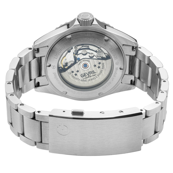 Liguria GV2 by Gevril Swiss Automatic, Blue Dial, Blue Bezel, SS Bracelet | Blue