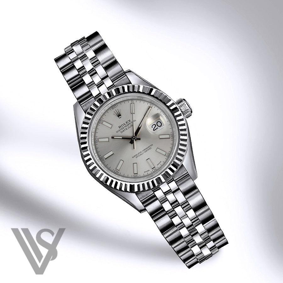 Rolex - Datejust - 36mm Silver Stick Index Dial 18K White Gold Fluted Bezel Stainless Steel Jubilee Bracelet Men's Watch