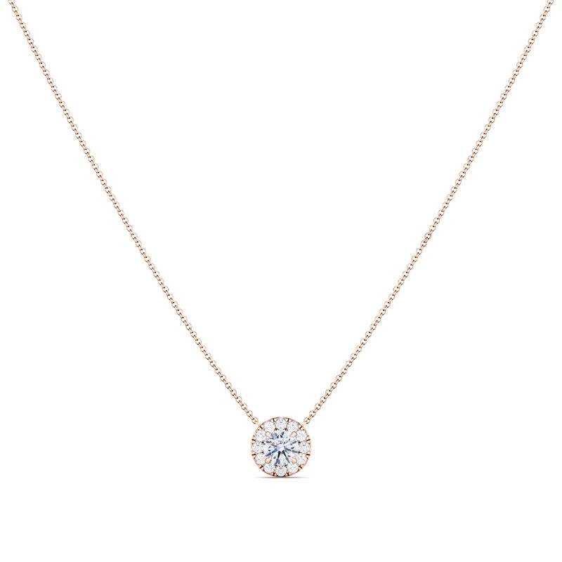 Dainty Halo Diamond Necklace