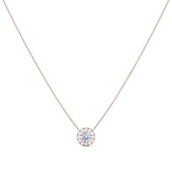 Dainty Halo Diamond Necklace