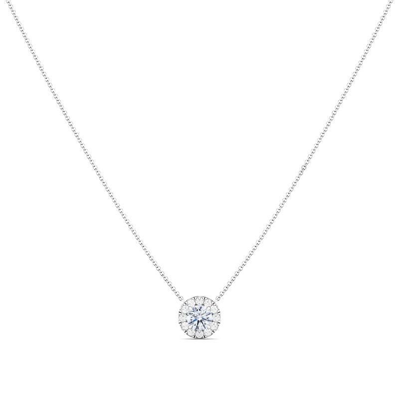 Dainty Halo Diamond Necklace