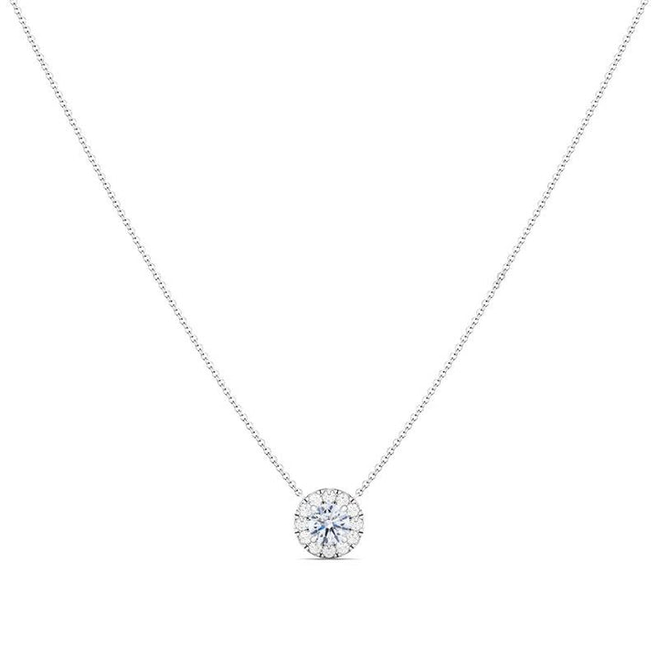 Dainty Halo Diamond Necklace