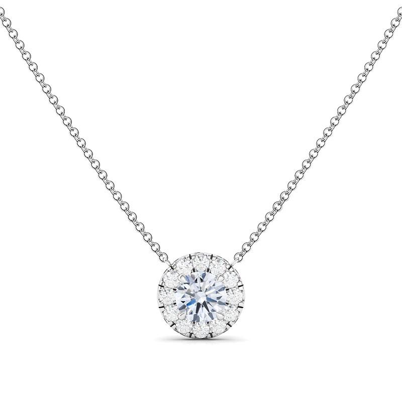 Dainty Halo Diamond Necklace