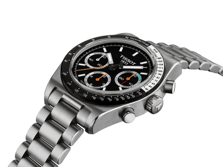 PR516 Mechanical Chronograph Silver-tone Black Dial