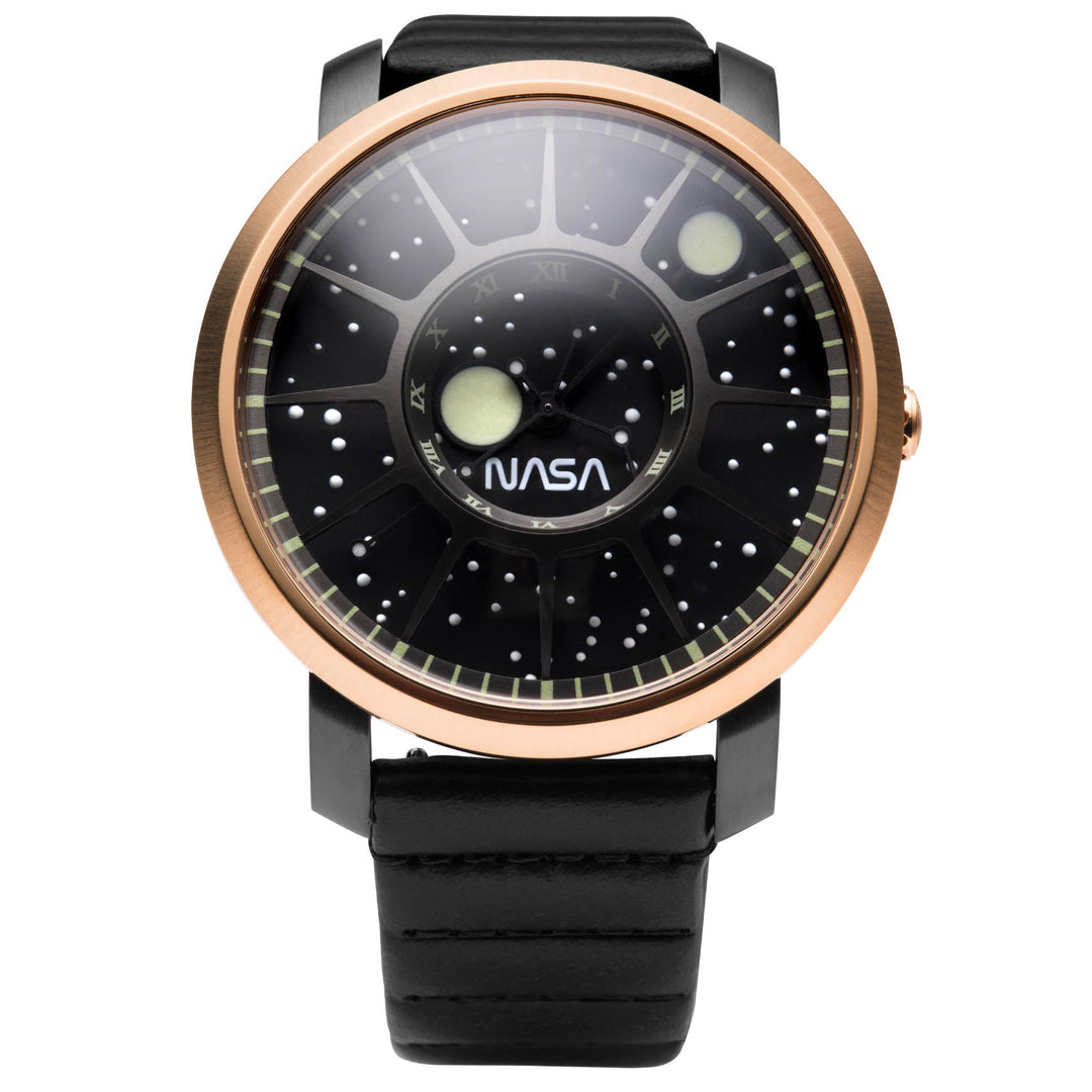 NASA Trappist-1 Sapphire Lunar Module rose gold/gunmetal/black silicone strap | 