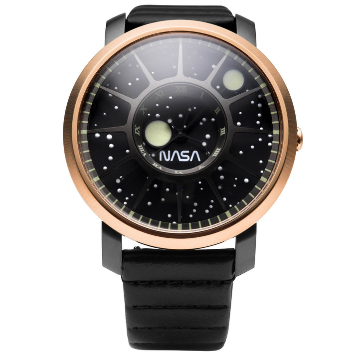 NASA Trappist-1 Sapphire Lunar Module rose gold/gunmetal/black silicone strap | 