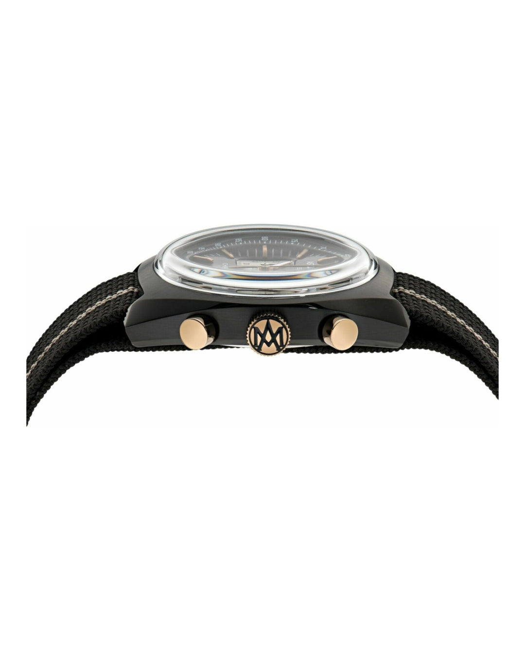 TS2 Chrono Black IP/Black Nylon Strap Black Dial