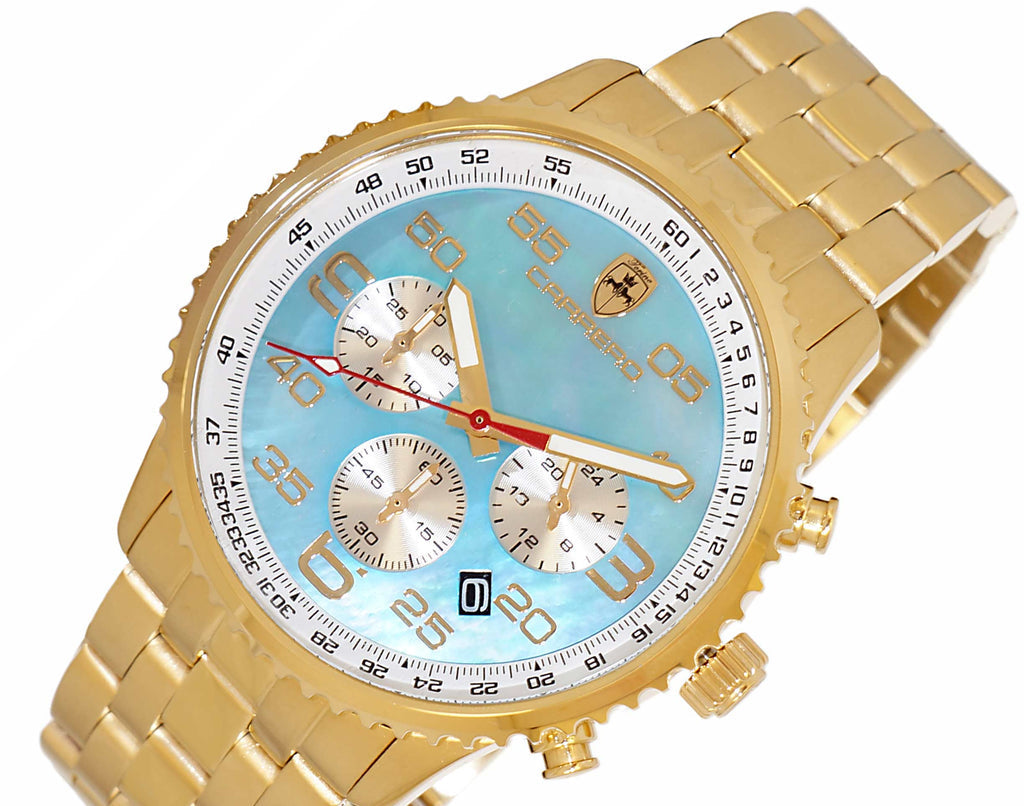 Aureum-MB Goldtone/Sky Blue | Sky Blue Dial