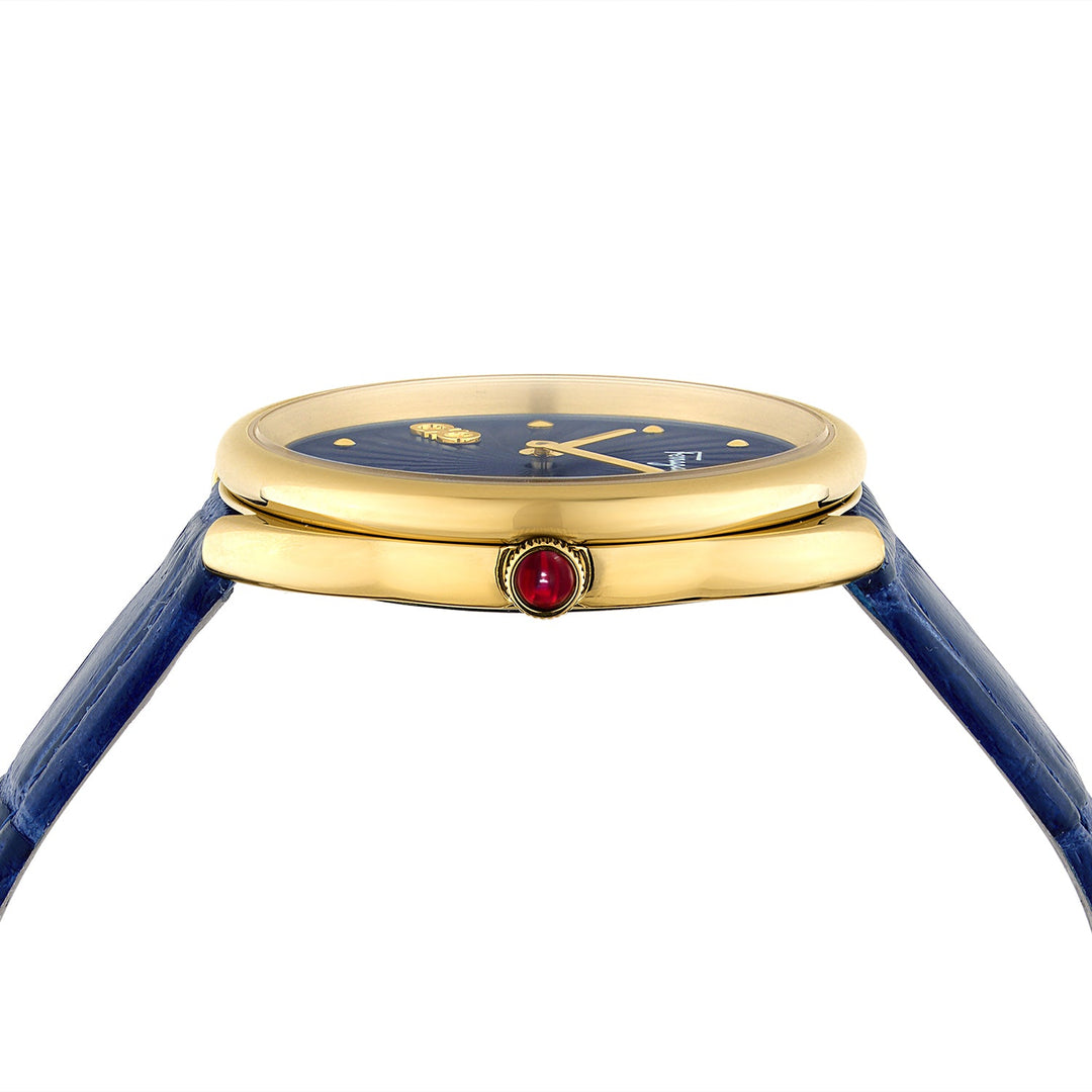 Cuir 34mm / Blue / Blue | Blue Dial