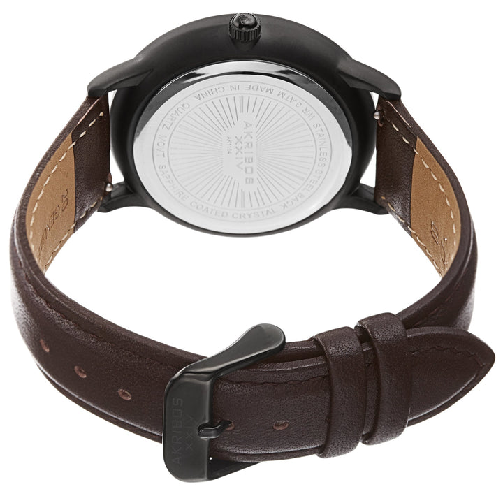 AK1104BK-S-Casual Black/Leather | Black Dial