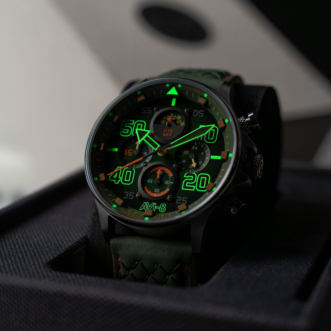 Coningham Chronograph Green / Leather Green Dial