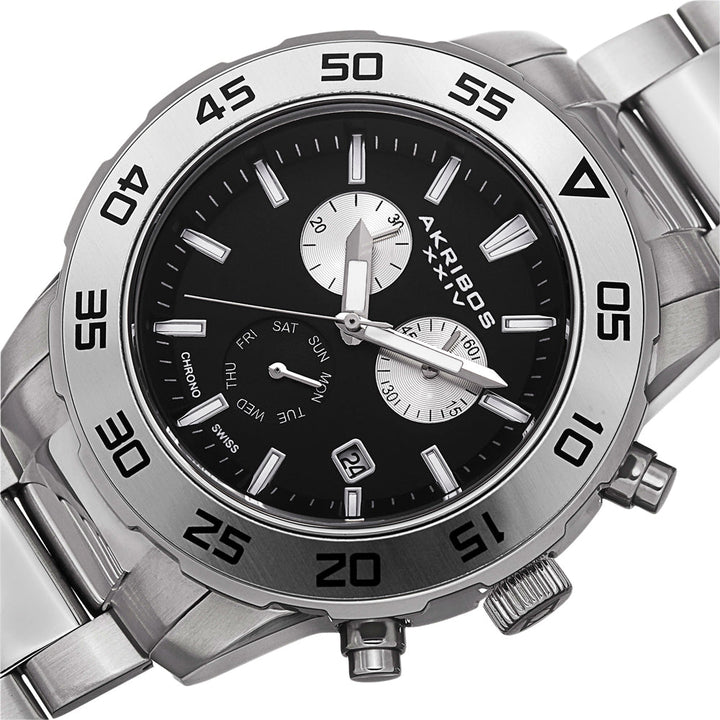 AK669SSB-Casual Silver/Stainless Steel | Black Dial