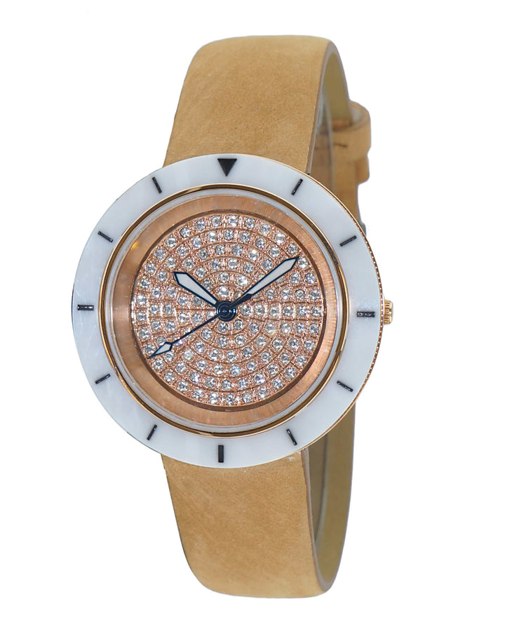 TOULON WHITE-ROSE / BROWN | Silver tone Dial