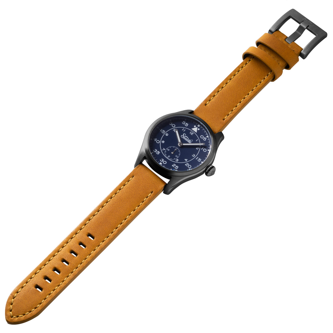 Heritage Aviator 2750 Series Gun Gray / Blue / Tan | Blue Dial