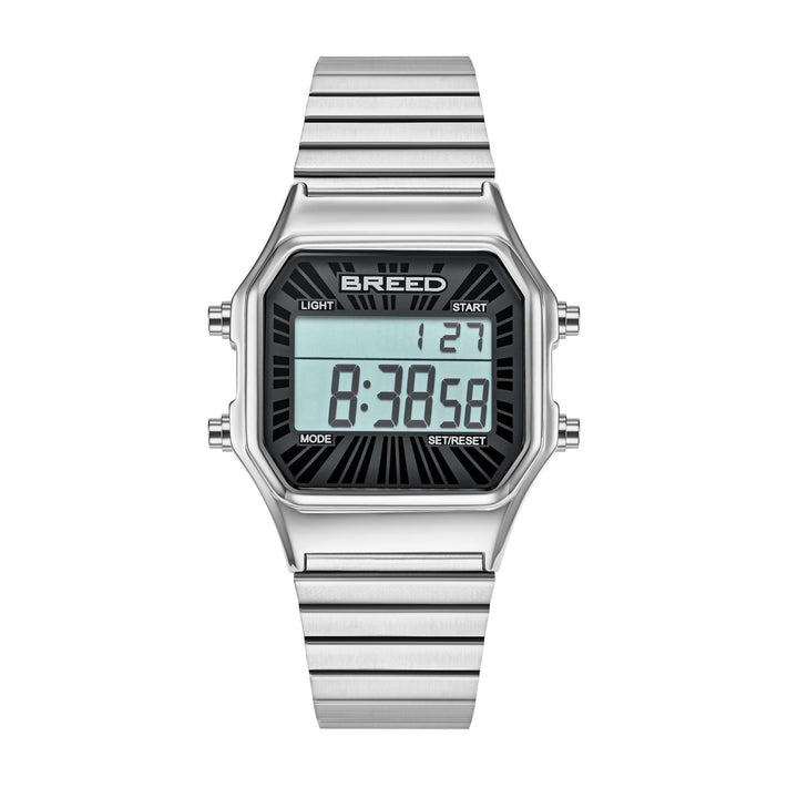Terra Digital Watch w/ Backlight/Timer Silver Black Dial